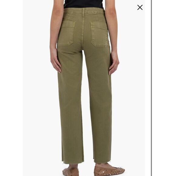 KUT from the Kloth Meg Braid Pocket Raw Hem High Waist Wide Leg Jeans Size 27 - Picture 2 of 9